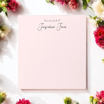 Blush Pink Feminine Beauty Notepad Notizblock<br><div class="desc">Blush Pink Notepad mit elegantem handgeschriebenem Text für Lehrer,  Friseur-Makeup-Künstler,  Beauty-Redakteur,  Maniküre Pediküre-Techniker,  Salon und Wellness-Center,  Blogger-Einflussperson oder so gut wie jeder,  der rosa Notizblöcke Lieben. Mehr Produkte mit diesem Design sind in der folgenden Kollektion</div>