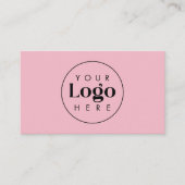 Blush Pink Feminine Custom Company Logo QR Code Visitenkarte (Vorderseite)