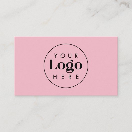 Blush Pink Feminine Custom Company Logo QR Code Visitenkarte (Vorderseite)