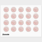 Blush Pink Feminine Logo-Vorlage Runder Aufkleber (Blatt)