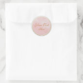 Blush Pink Feminine Logo-Vorlage Runder Aufkleber (Tasche)