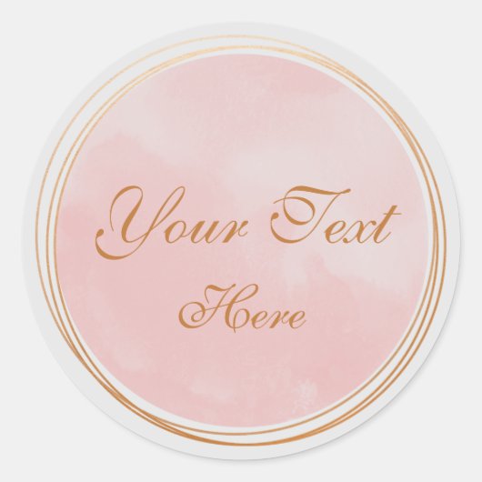 Blush Pink Feminine Logo-Vorlage Runder Aufkleber (Vorderseite)