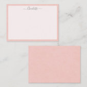 Blush Pink Feminine Personalisierter Name Mitteilungskarte (Vorne/Hinten)