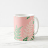 Blush Pink Fern Leaf Botanical Sage Green Modern  Kaffeetasse (VorderseiteRechts)