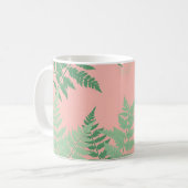 Blush Pink Fern Leaf Botanical Sage Green Modern  Kaffeetasse (Vorderseite Links)