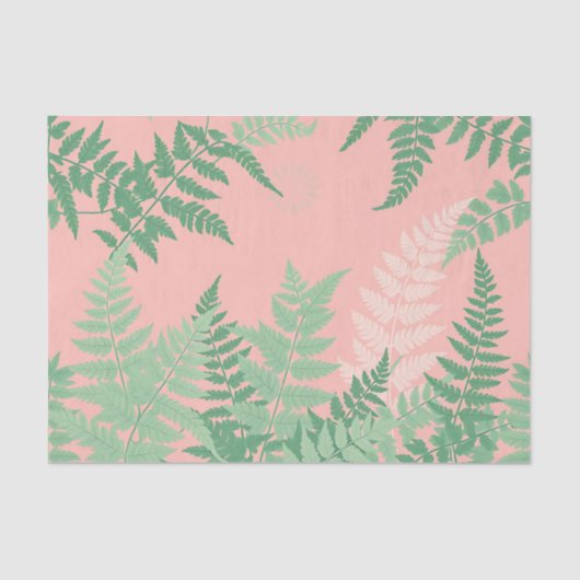 Blush Pink Fern Leaf Botanical Sage Green Modern Seidenpapier (Vorderseite)