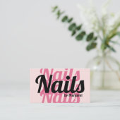 Blush Pink Fette Soziale Icon QR-Code Nagelstudio Visitenkarte (Stehend Vorderseite)