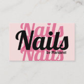 Blush Pink Fette Soziale Icon QR-Code Nagelstudio Visitenkarte (Vorderseite)