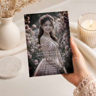 Blush Pink Finally 18 Photo Einladung