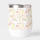 Blush Pink Flamingo Ananas Monogram Initial (Rechts)