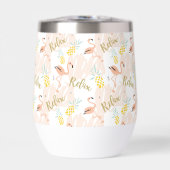 Blush Pink Flamingo Ananas Monogram Initial (Vorderseite)