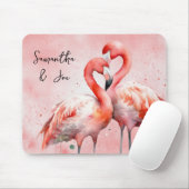 Blush Pink Flamingo Pair Wasserfarbe Mousepad (Mit Mouse)