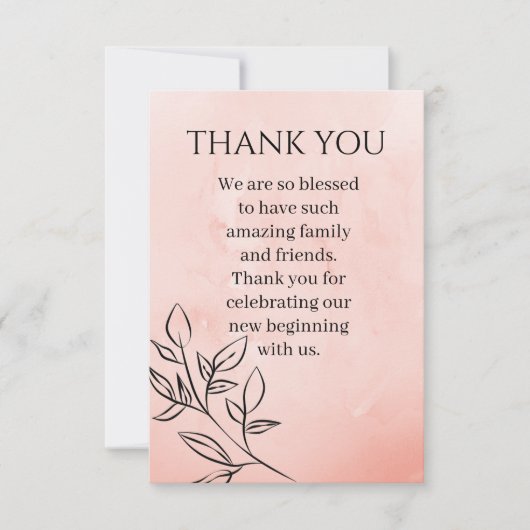 Blush Pink Flat Thank You Card Dankeskarte (Vorderseite)