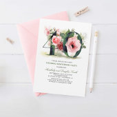 Blush Pink Floral 40. Hochzeitstag Einladung
