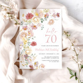 Blush Pink Floral 70. Geburtstag Einladung