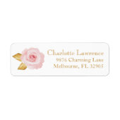 Blush Pink Floral Address Label - Elegante Hochzei (Vorne)