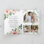 Blush Pink Floral All in One QR Code Wedding Einladung (Innenseite)