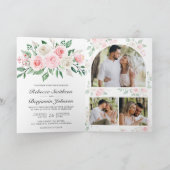Blush Pink Floral All in One QR Code Wedding Einladung (Innenseite)