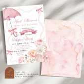 Blush Pink Floral April Babydusche Einladung