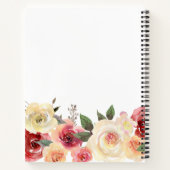 Blush Pink Floral Aquarell Dusche Rezept Buch (Rückseite)