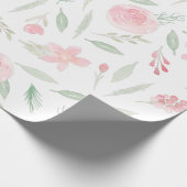 Blush Pink Floral Aquarell Geschenkpapier (Ecke)
