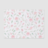 Blush Pink Floral Aquarell Seidenpapier (Vorderseite)