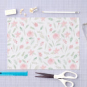 Blush Pink Floral Aquarell Seidenpapier (Handwerk)