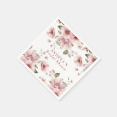 Blush Pink Floral Aquarell Serviette (Ecke)