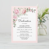 Blush Pink Floral Aquarellfarben Einladung (Stehend Vorderseite)