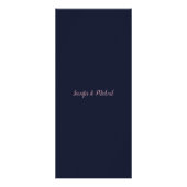 Blush Pink Floral auf Navy Hochzeit | Menü (Hinten)