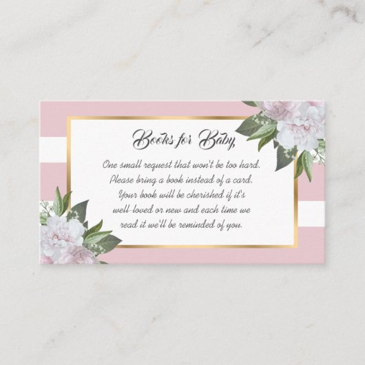 Blush Pink Floral Baby Duschbuch statt Karte (Vorderseite)
