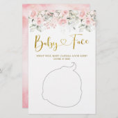 Blush Pink Floral Baby Dusche Baby Face Spiel (Vorne/Hinten)