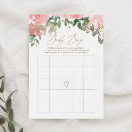 Blush Pink Floral Baby Dusche Bingo Spiel Einladung