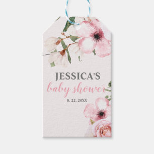 Blush Pink Floral Baby Dusche Geschenkanhänger