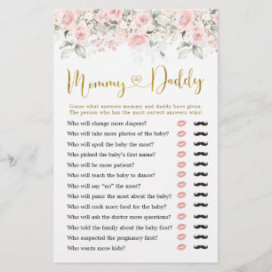 Blush Pink Floral Baby Dusche Mommy oder Daddy