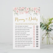 Blush Pink Floral Baby Dusche Mommy oder Daddy (Stehend Vorderseite)