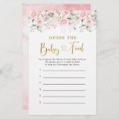 Blush Pink Floral Baby Dusche Raten Baby Food (Vorne/Hinten)