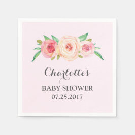 Blush Pink Floral Baby Dusche Serviette
