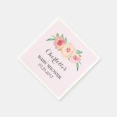 Blush Pink Floral Baby Dusche Serviette (Ecke)
