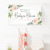 Blush Pink Floral Baby in Bloom Baby Dusche Banner (Insitu)