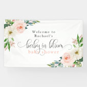 Blush Pink Floral Baby in Bloom Baby Dusche Banner (Horizontal)