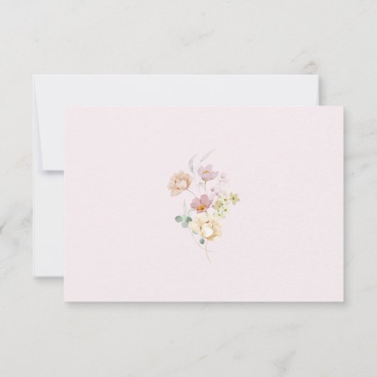Blush Pink Floral Baby in Bloom Baby Dusche Dankeskarte (Rückseite)
