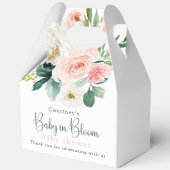 Blush Pink Floral Baby in Bloom Baby Dusche Geschenkschachtel (Vorderseite)