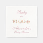 Blush Pink Floral Baby in Bloom Baby Dusche Serviette (Vorderseite)