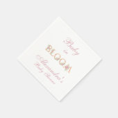 Blush Pink Floral Baby in Bloom Baby Dusche Serviette (Ecke)