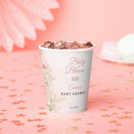 Blush Pink Floral Baby in Bloom Garden Pappbecher