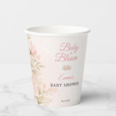 Blush Pink Floral Baby in Bloom Garden Pappbecher (Vorderseite)