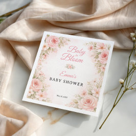 Blush Pink Floral Baby in Bloom Garden Serviette