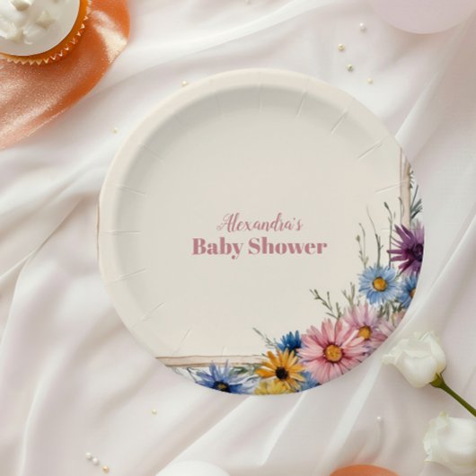 Blush Pink Floral Baby in Bloom Pappteller