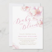 Blush Pink Floral Baby in Blütendusche Einladung (Vorderseite)